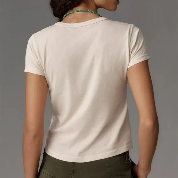 Anthropologie Letluv Rose Graphic Tee Cream Size: XS - Picture 3 of 8